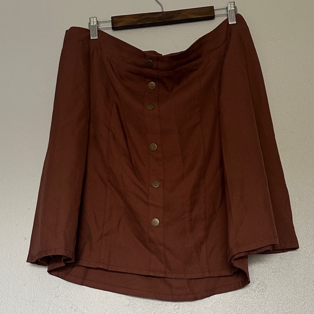 Torrid Brown Button Skirt